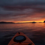 A kayaker at sunset,m Love, Love, Love - Loch Bay!