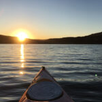 Winter kayaking at sunrise
